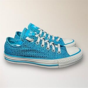 Converse Chuck Taylor Specialty Oxford 519227F Blue Womens US 7 Sneakers Sparkly
